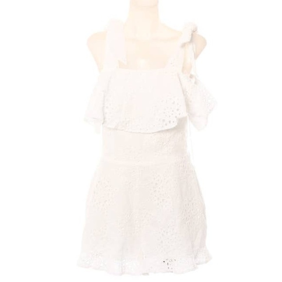Saks Fifth Avenue White Eyelet Shorts Romper - Picture 6 of 9